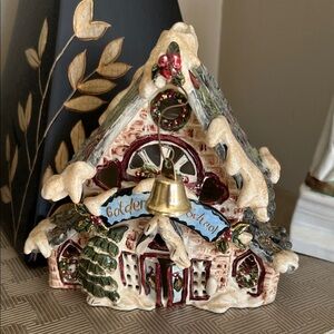Festive Gold and Green Holiday Schoolhouse Decor